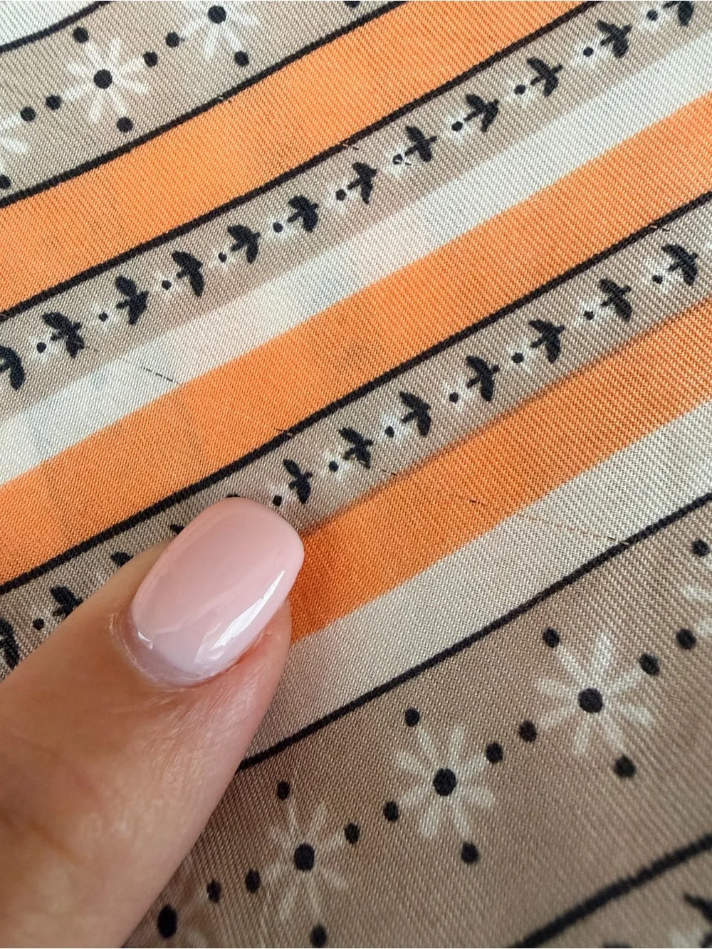 Vintage Burmel 100% Silk Retro Squared Scarf, 70’s Peach Minimalist - Picture 4 of 7